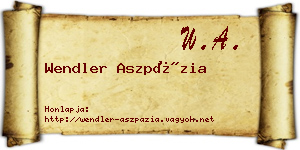 Wendler Aszpázia névjegykártya